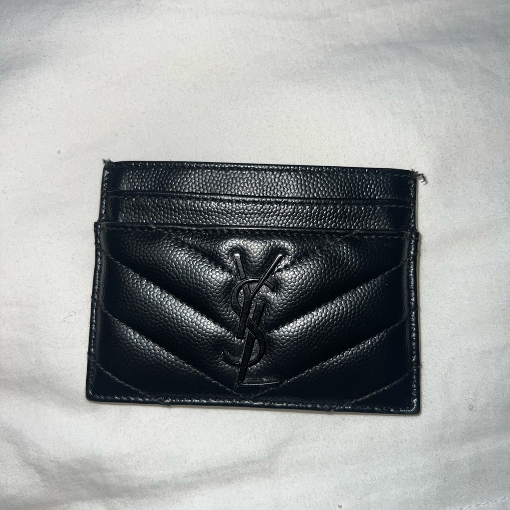 Monogram leather card case